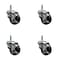 Service Caster 3'' Hard Rubber Wheel Swivel 7/16'' Grip Ring Stem Caster Set with Brake, 4PK SCC-GR20S314-HRS-TLB-716138-4 - alternate 1